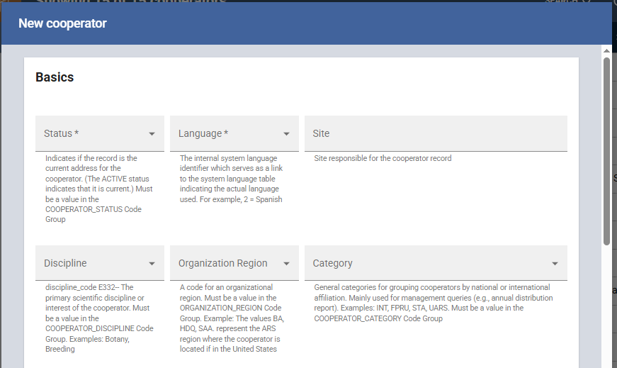 Cooperator form