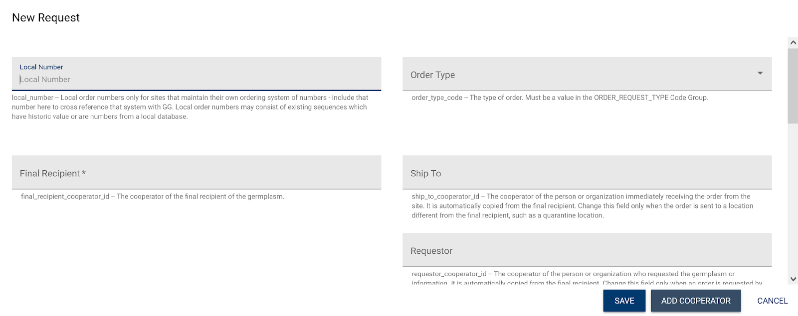 Distribution form