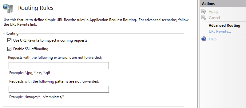 Enable URL Rewrite and SSL offloading