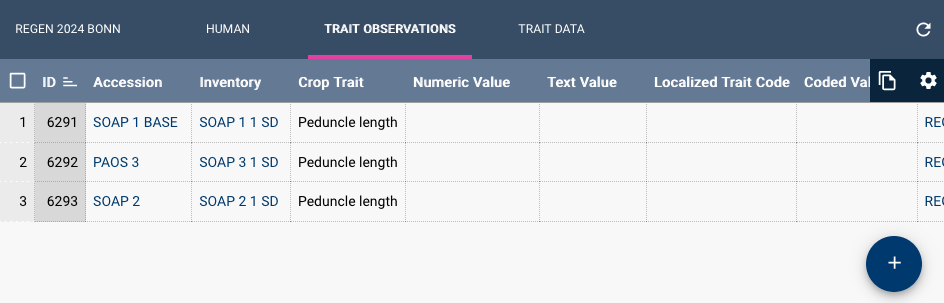 Placeholder observation records