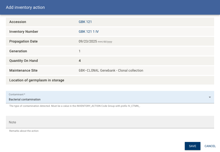 Select the contaminant