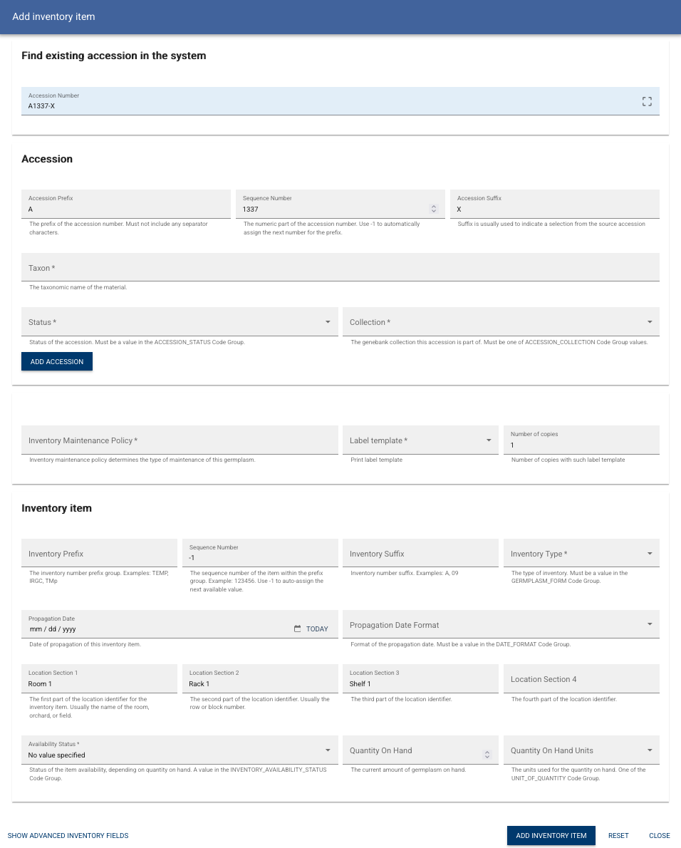 Quickly add inventory to GGCE