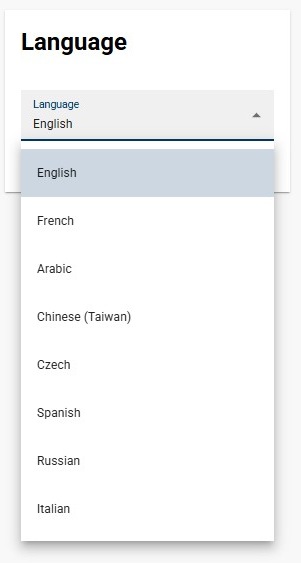 Language of the user interface