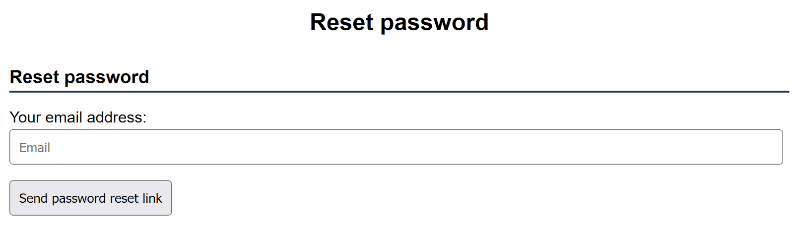 Resetting your password