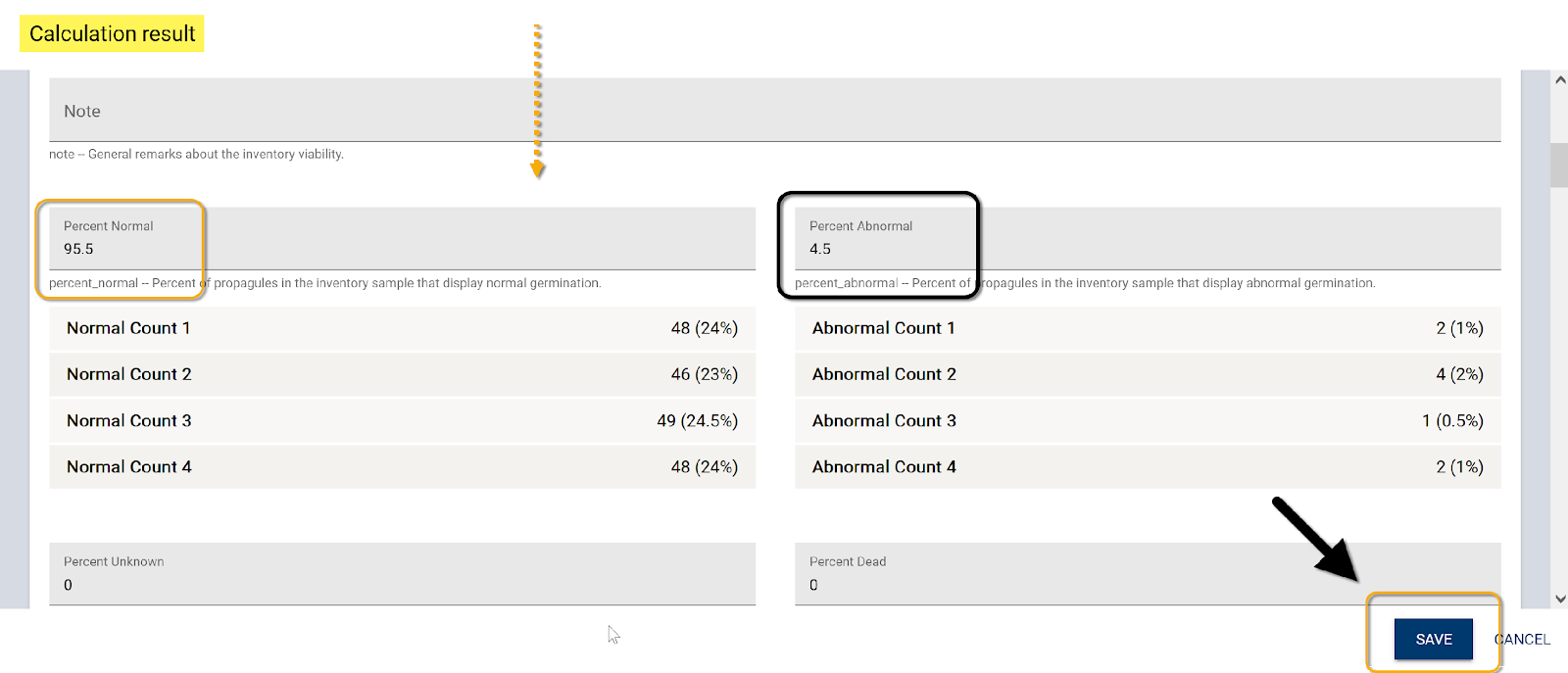 Draft test results