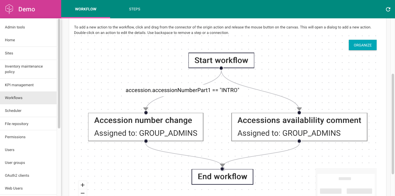 Configure a condition for the workflow step